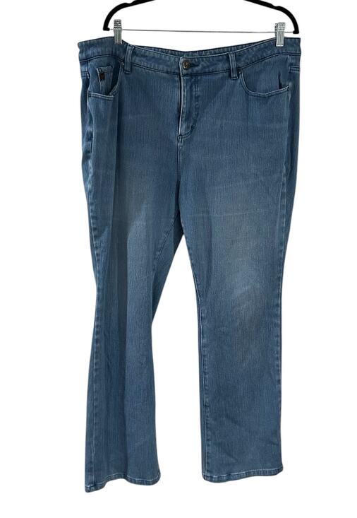 D&Co. Denim - D & Co. Medium Wash Straight Leg Stretch Denims Plus Size 22W